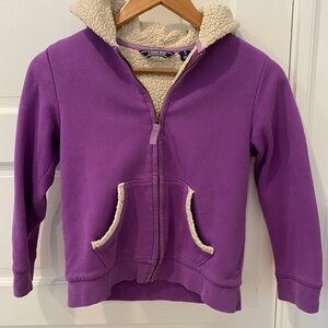 Lands’ End sherpa lined zip up hoodie sz 7/8
